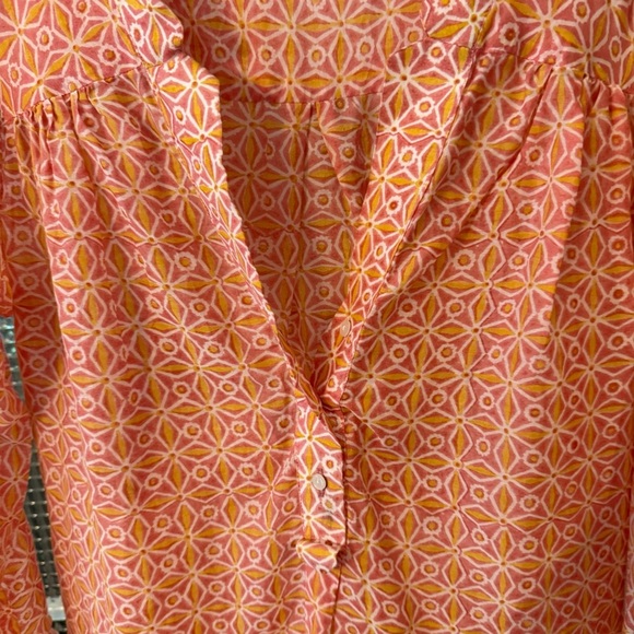 Roberta Roller Rabbit Orange SILK & Cotton Tunic Top/cover Up Women's Sz XS - Picture 2 of 12